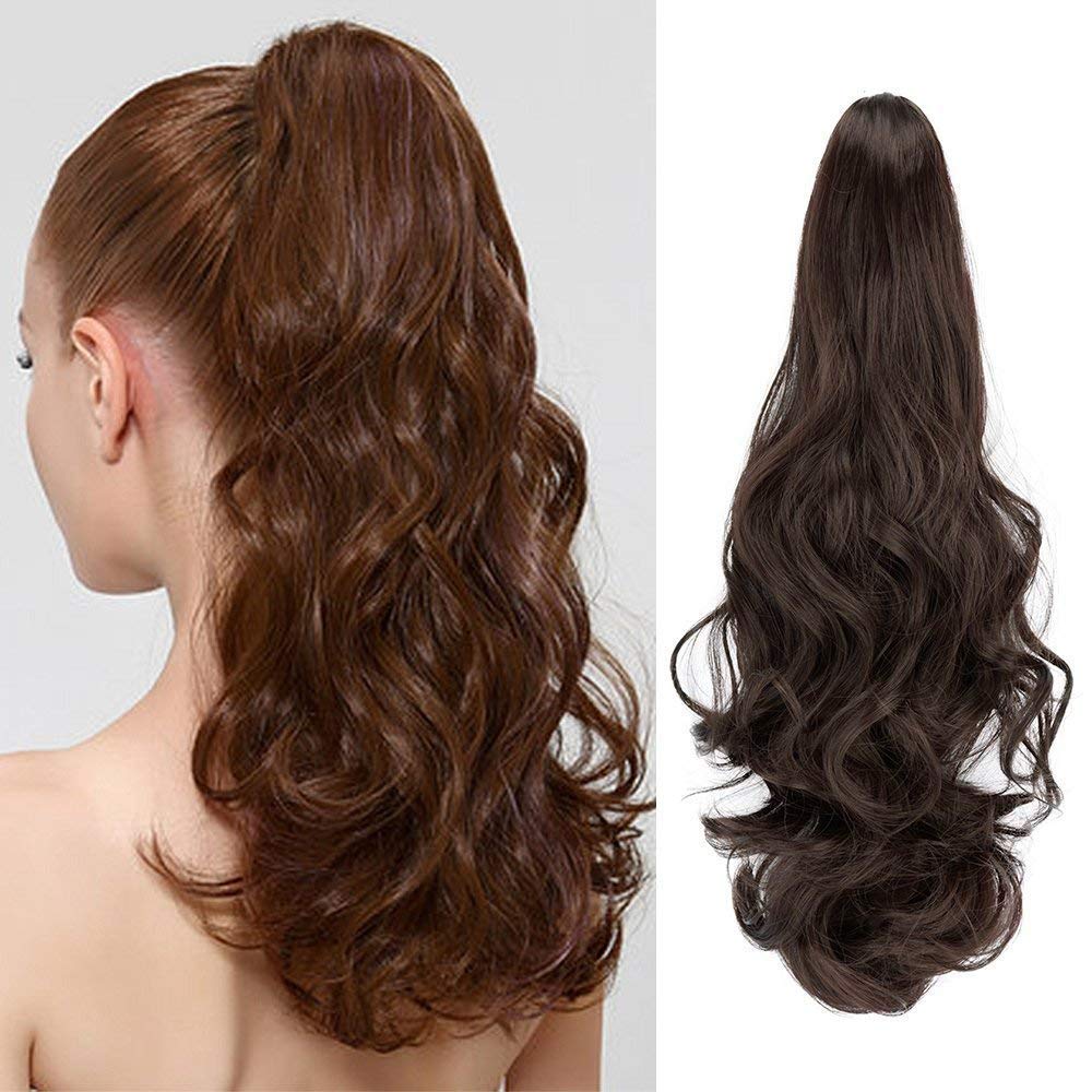 20〞Claw Ponytail Clip in Hair Extensions Hairpiece Synthetic Light Curly Soft Silky Nature Looking Heat-Resisting Different Colors for Women Fashion and Beauty-4# 20〞Claw Ponytail Clip in Hair Extensions Hairpiece Synthetic Light Curly Soft Silky Nature Looking Heat-Resisting Different Colors for Women Fashion and Beauty-4#